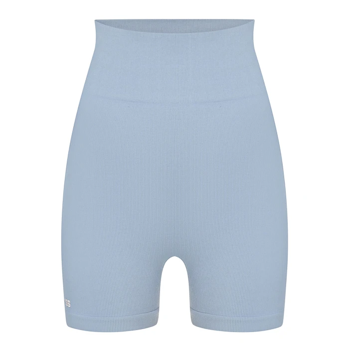 Seamless ribbed shorts Dirty blue